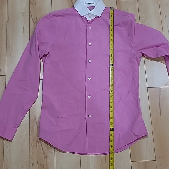 1MX express men's small pink fitted shirt - Picture 4 of 6